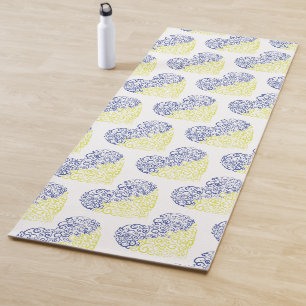 Spiral Wirbel mehandi Herz Ukrainische Flaggenfarb Yogamatte