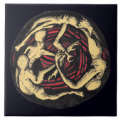 Spiralabstieg (farbige Version) Tile Fliese (Vorderseite)