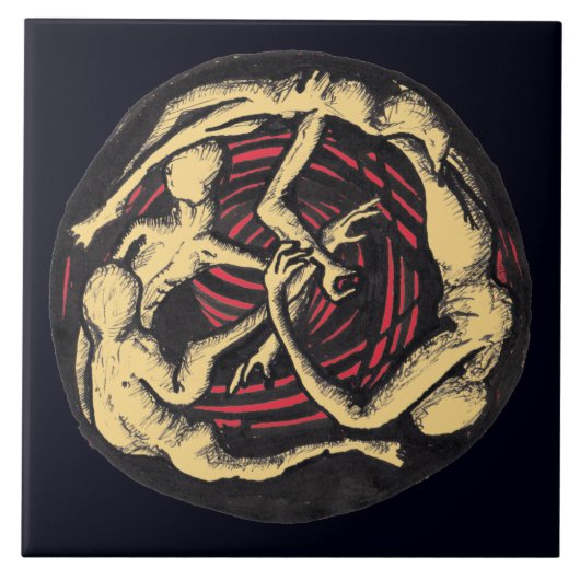 Spiralabstieg (farbige Version) Tile Fliese (Vorderseite)