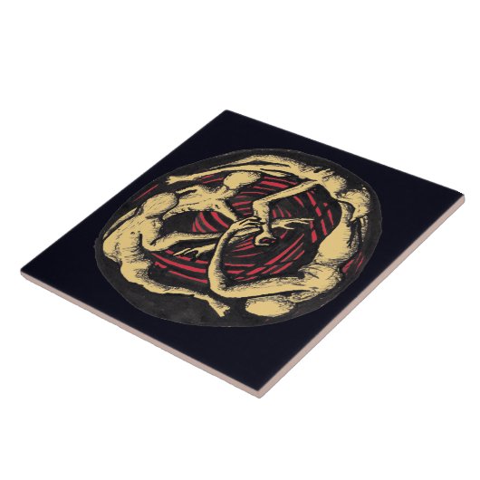 Spiralabstieg (farbige Version) Tile Fliese (Seite)