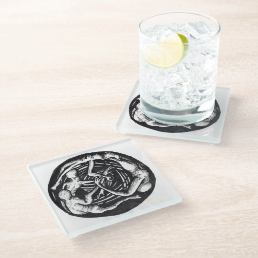 Spiralabstieg Glasuntersetzer (Schrägansicht)