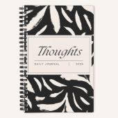 Spiralblatt Schwarz/Beige Notizblock (Vorderseite)