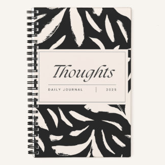 Spiralblatt Schwarz/Beige Notizblock