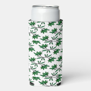 Spiralblättrige grüne Zweige weiß Selters Dosenkühler