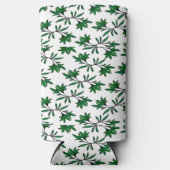 Spiralblättrige grüne Zweige weiß Selters Dosenkühler (Vorderseite)