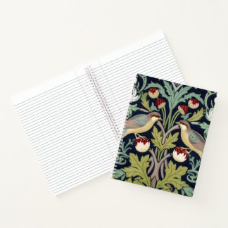 Spiralblock - Art Nouveau Vögel Floral  Notizblock