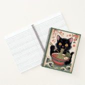 Spiralblock Katze isst Ramen Notizblock (Innenseite)