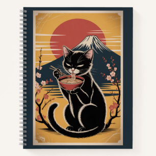 Spiralblock "Katze isst Ramen" Notizblock