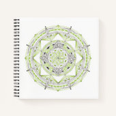 Spiralblock mit grünem Mandala-Design Notizblock (Vorderseite)