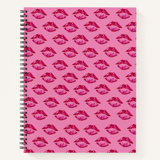 Spiralblock mit Luscious Lips-Muster Notizblock (Vorderseite)