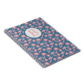 Spiralblock mit Monogramm Hübsche rosa Blumen Notizblock (Rechte Seite)