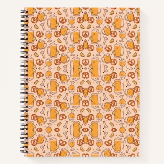 Spiralblock mit orangem Muster Notizblock (Vorderseite)