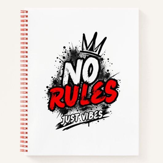 Spiralblock 'No Rules Just Vibes' Notizblock (Vorderseite)