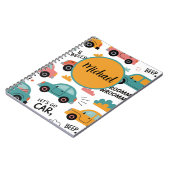 Spiralblock Spielzeugautos für Kinder | Personalis Notizblock (Linke Seite)