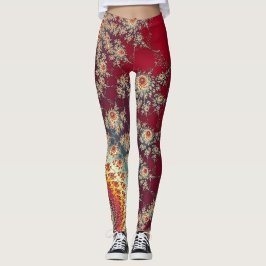 Spiralblumenmuster Leggings (Vorderseite)