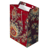 Spiralblumenmuster Mittlere Geschenktüte (Rückseite Schrägansicht)