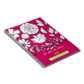 Spiralbotanisches Notebook/rosa Note Book Notizblock (Rechte Seite)