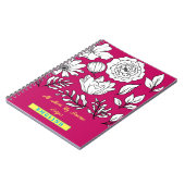 Spiralbotanisches Notebook/rosa Note Book Notizblock (Linke Seite)