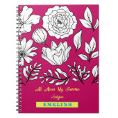 Spiralbotanisches Notebook/rosa Note Book Notizblock (Vorderseite)
