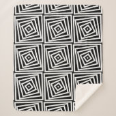 Spiralbox mit schwarzem und weißem Streifen Wieder Sherpadecke (Vorderseite)