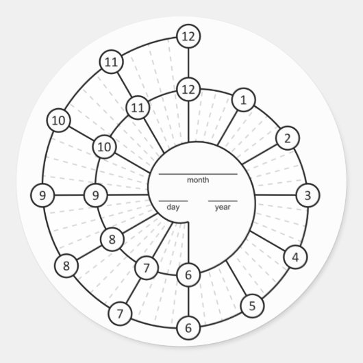 Spiraldex Runder Aufkleber (Vorderseite)