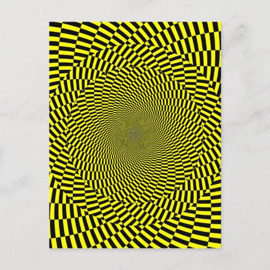 Spiraldruckdruck schwarz-gelbe optische Illusion M Postkarte (Vorderseite)