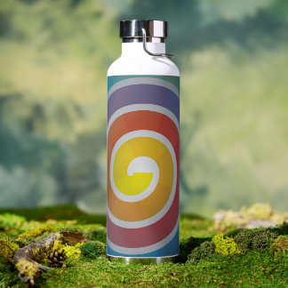 SPIRALE AUF BLAUEM HINTERGRUND TRINKFLASCHE