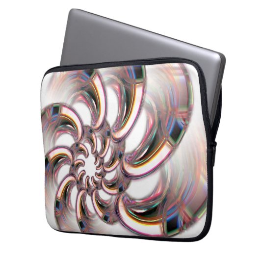 Spirale aus goldenen Klauen in zarten rosa Papiert Laptopschutzhülle (Vorderseite Links)