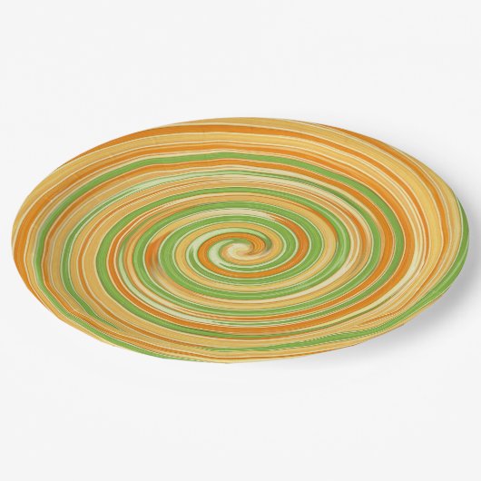 Spirale aus Zitrusfrüchten Pappteller (Schrägansicht)