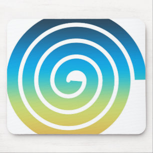 SPIRALE BLAU UND GRÜN MOUSEPAD