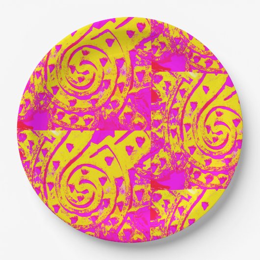 Spirale Flamme! Pappteller (Vorderseite)