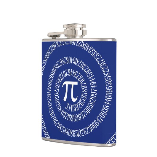 Spirale für Pi auf Navy Blue Decor Flachmann (Links)