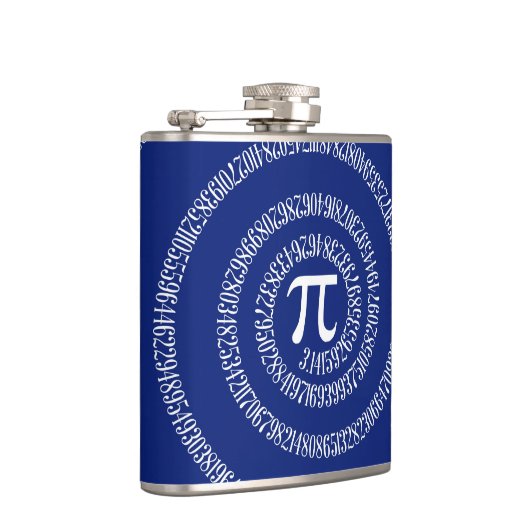 Spirale für Pi auf Navy Blue Decor Flachmann (Rechts)