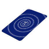 Spirale für Pi auf Navy Blue Decor Magnet (Linke Seite)