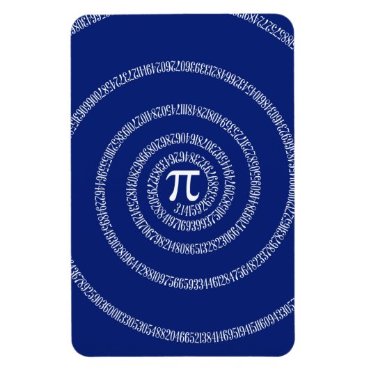 Spirale für Pi auf Navy Blue Decor Magnet (Vertikal)