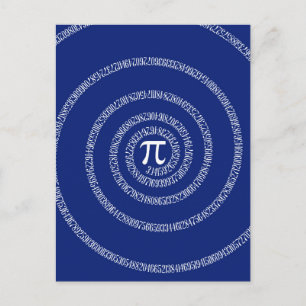 Spirale für Pi auf Navy Blue Decor Postkarte