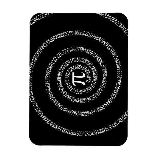 Spirale für Pi auf schwarzer Decke Magnet (Vertikal)