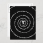Spirale für Pi auf schwarzer Decke Postkarte (Vorne/Hinten)