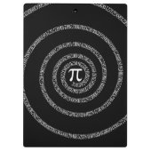 Spirale für Pi auf Solid Black Klemmbrett (Rückseite)