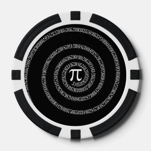 Spirale für Pi auf Solid Black Pokerchips (Vorderseite)