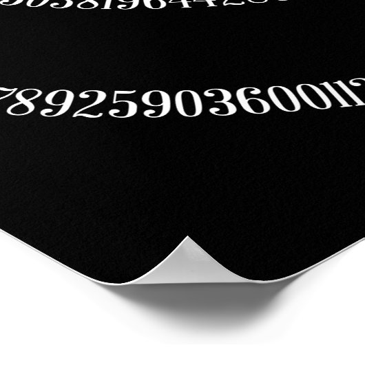 Spirale für Pi auf Solid Black Poster (Ecke)