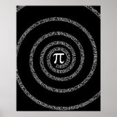 Spirale für Pi auf Solid Black Poster (Vorne)