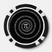 Spirale für Pi auf solider schwarzer Decke Pokerchips (Rückseite)
