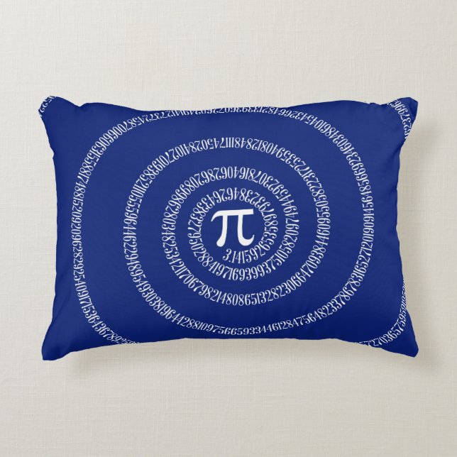 Spirale für Pi-Nummern auf Navy Blue Decor Dekokissen (Vorderseite)