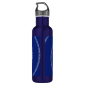 Spirale für Pi Typografie auf blau Edelstahlflasche (Rückseite)