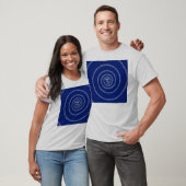 Spirale für Pi Typografie auf blau T-Shirt (Unisex)