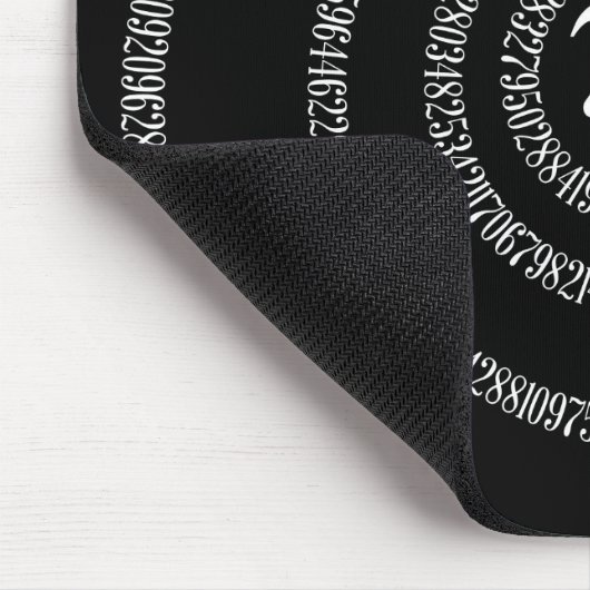 Spirale für Pi-Typografie auf schwarz Mousepad (Ecke)