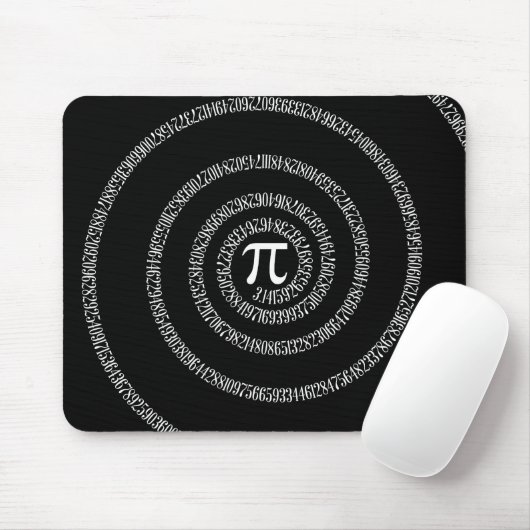 Spirale für Pi-Typografie auf schwarz Mousepad (Mit Mouse)