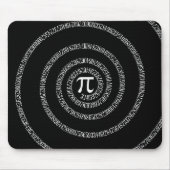 Spirale für Pi-Typografie auf schwarz Mousepad (Vorne)