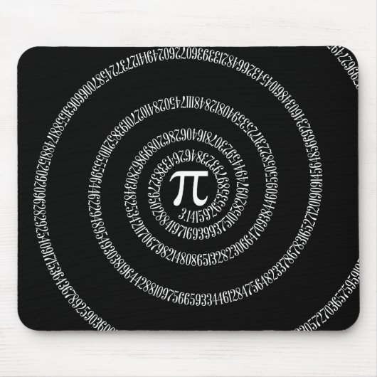 Spirale für Pi-Typografie auf schwarz Mousepad (Vorne)